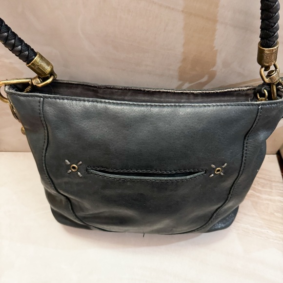 The Sak Womens Indio Hobo Hand/Shoulder Bag Black Leather Braded Handle - Picture 12 of 12